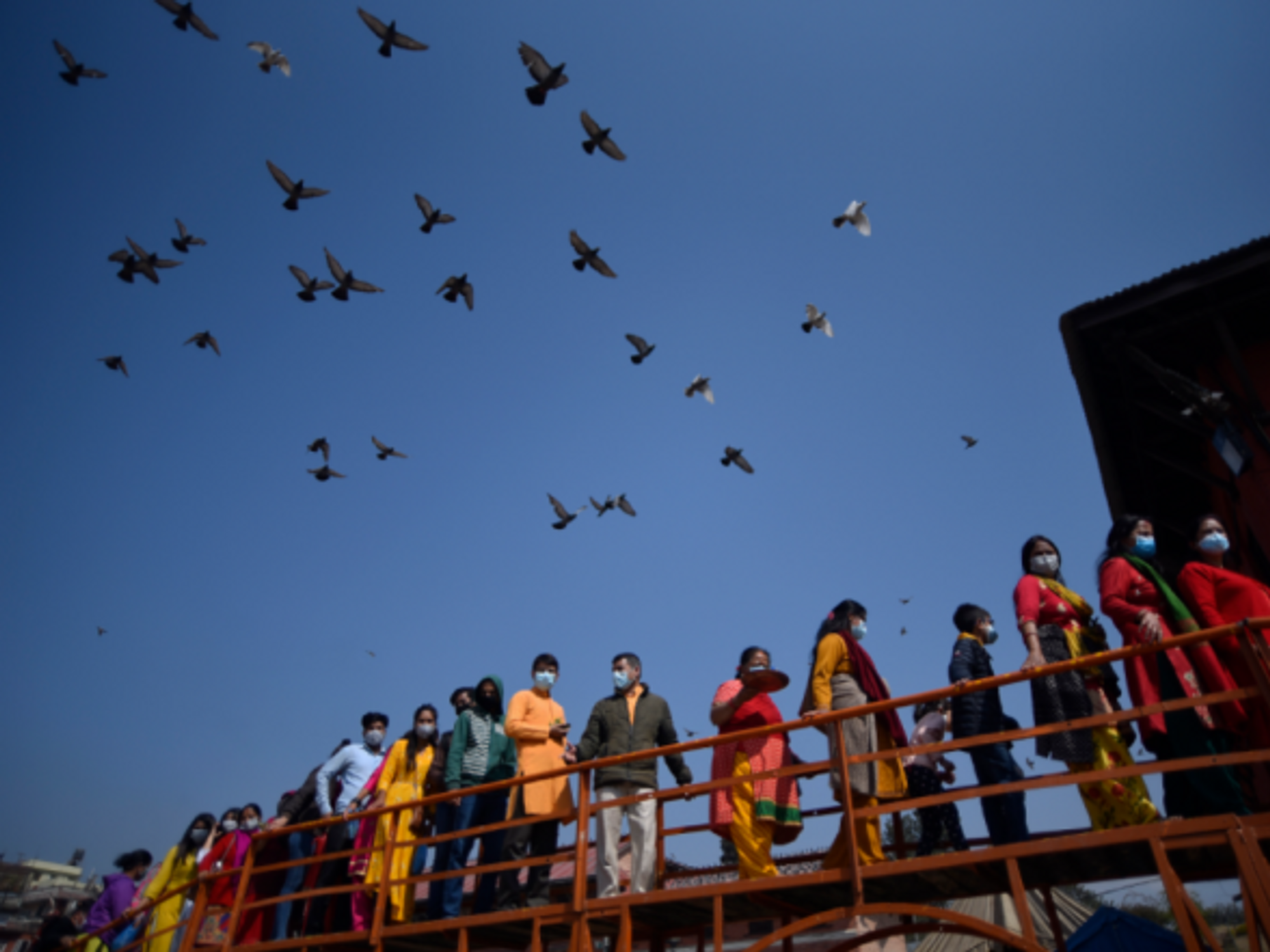 Nepalese devotees celebrating the Maha Shivaratri Hindu festival in Kathmandu on March 11
