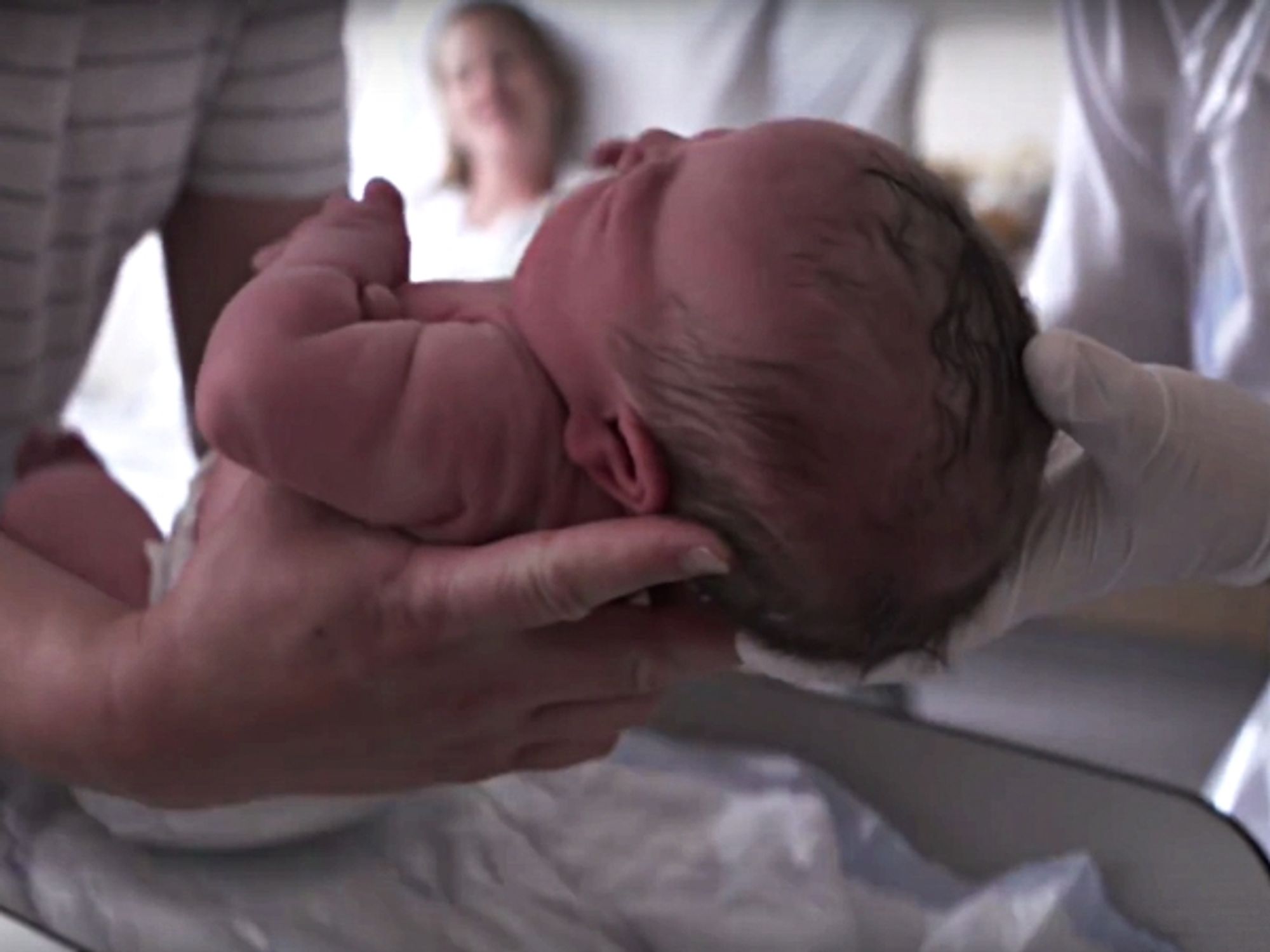 Newborn at Stockholm's Karolinska Danderyd hospital