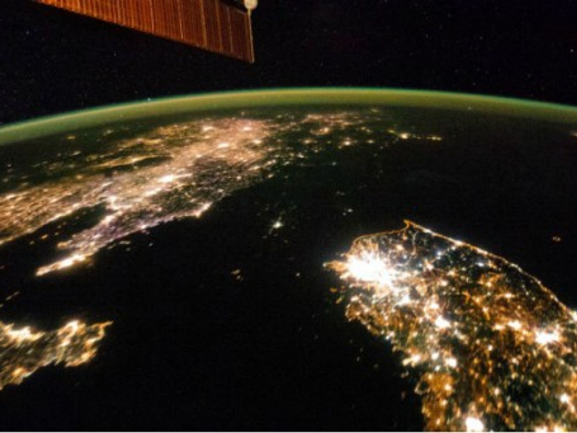 Night imagery of North vs. South Korea