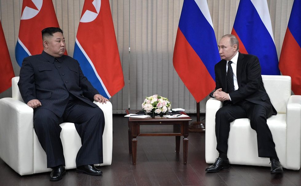 North Korean leader Kim Jong-un meeting with Russian President Vladimir Putin