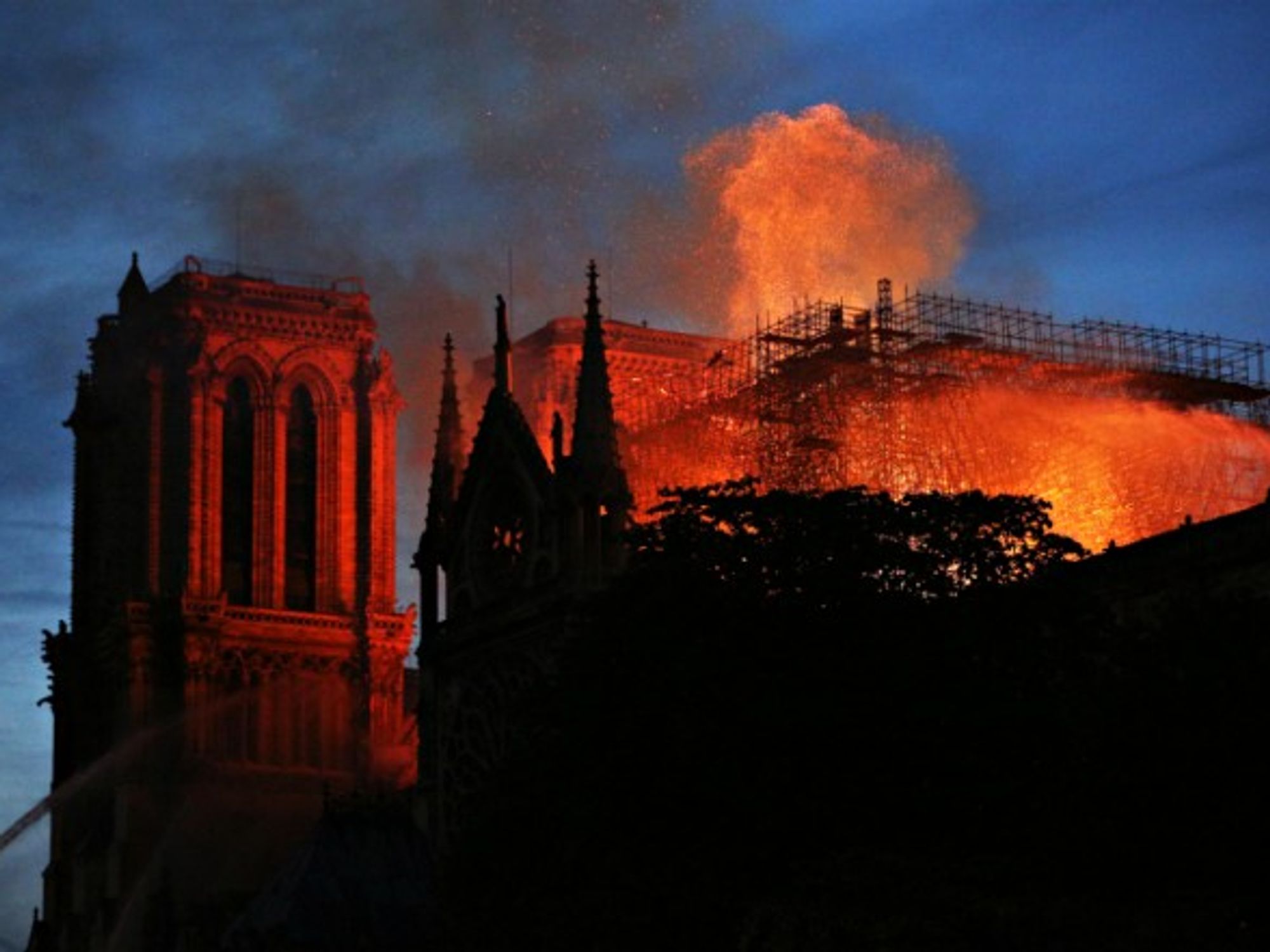 Notre Dame burning on April 15