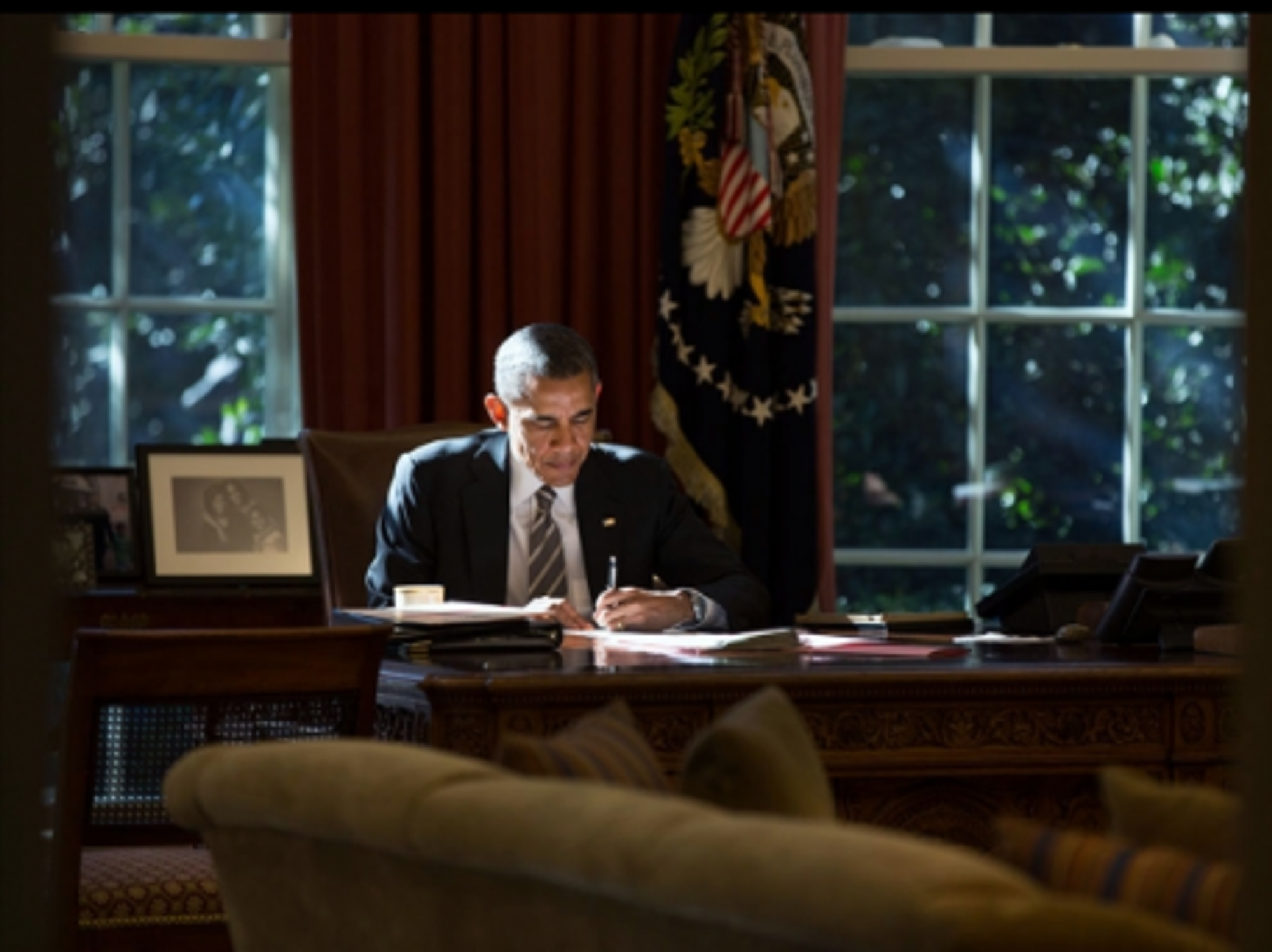 Obama at work