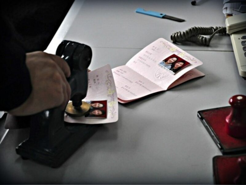 Official marriage documents in Liaocheng, China