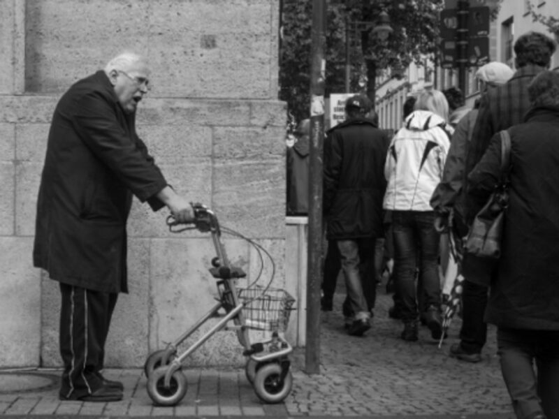 Old man in Wuppertal, Germany