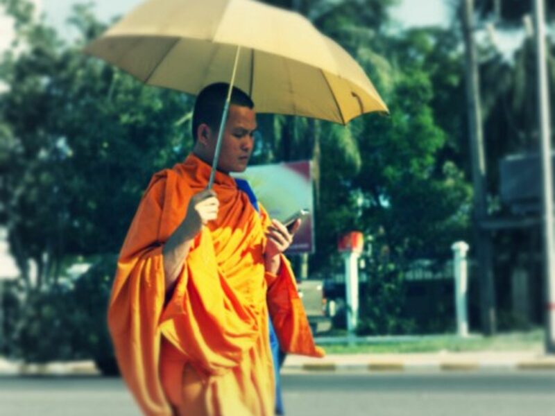 Old meets new in the streets of Vientiane