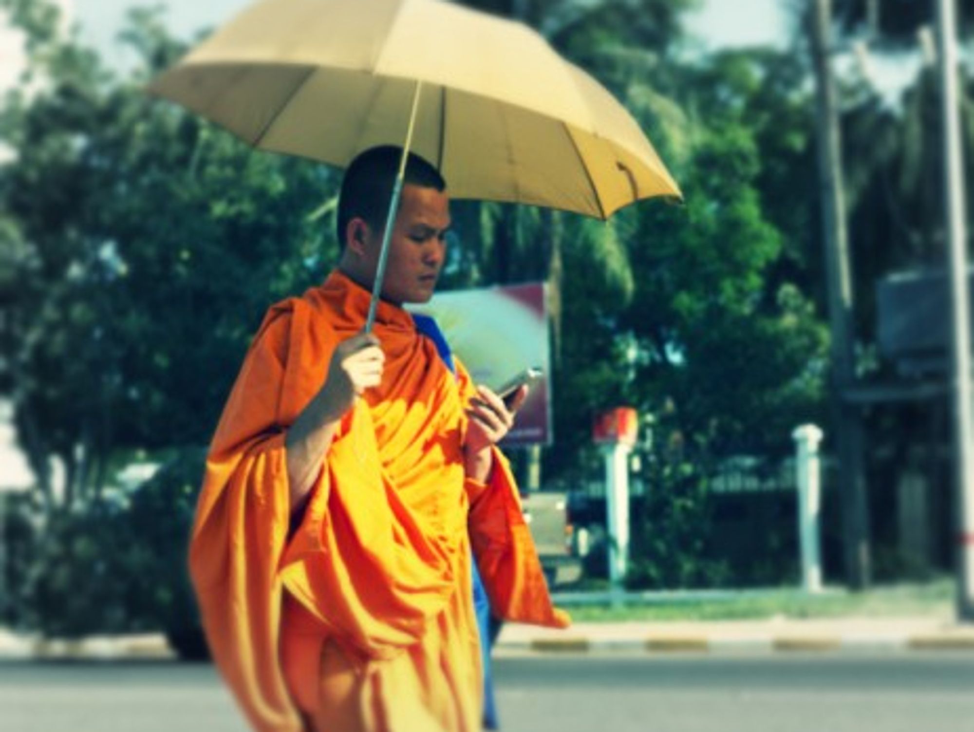 Old meets new in the streets of Vientiane