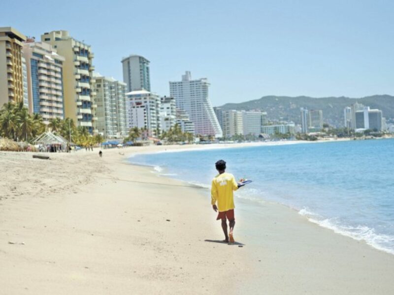 On a beach in Acapulco, Mexico