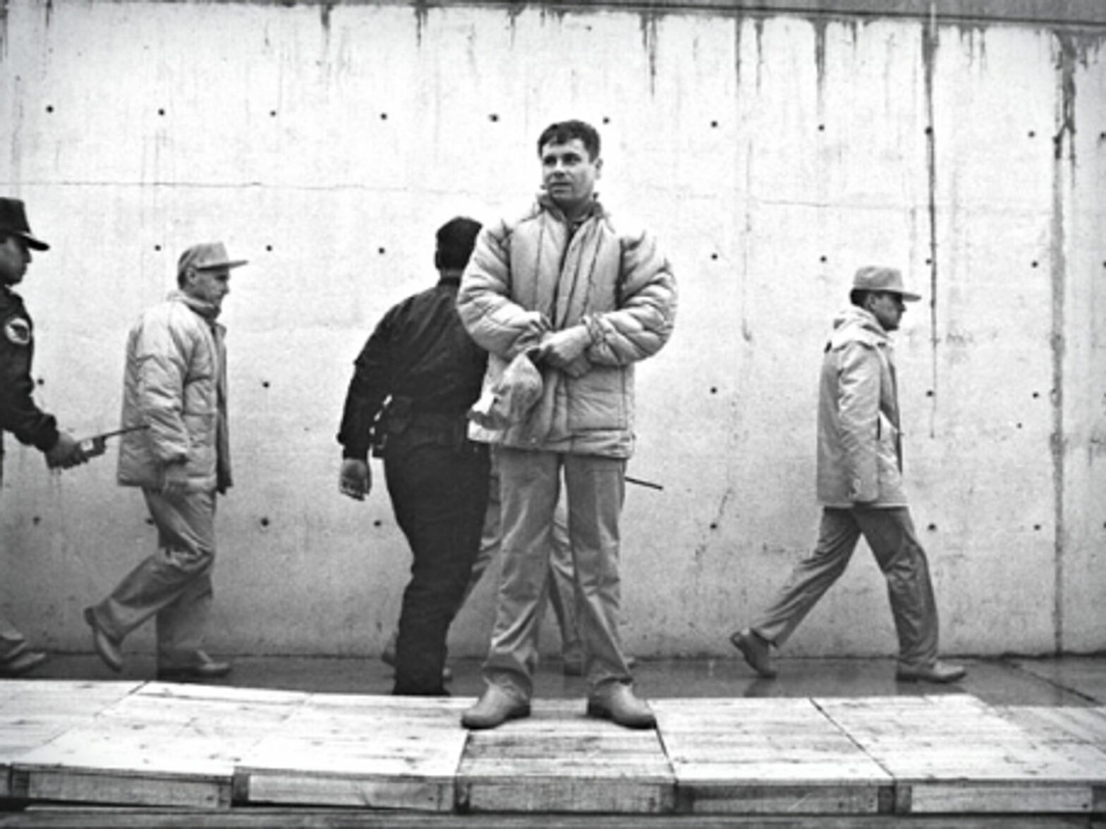 One of the rare pictures of El Chapo in jail in the early 1990s