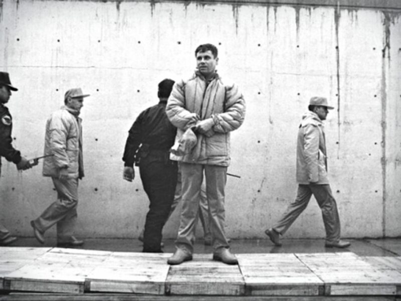 One of the rare pictures of El Chapo in jail in the early 1990s