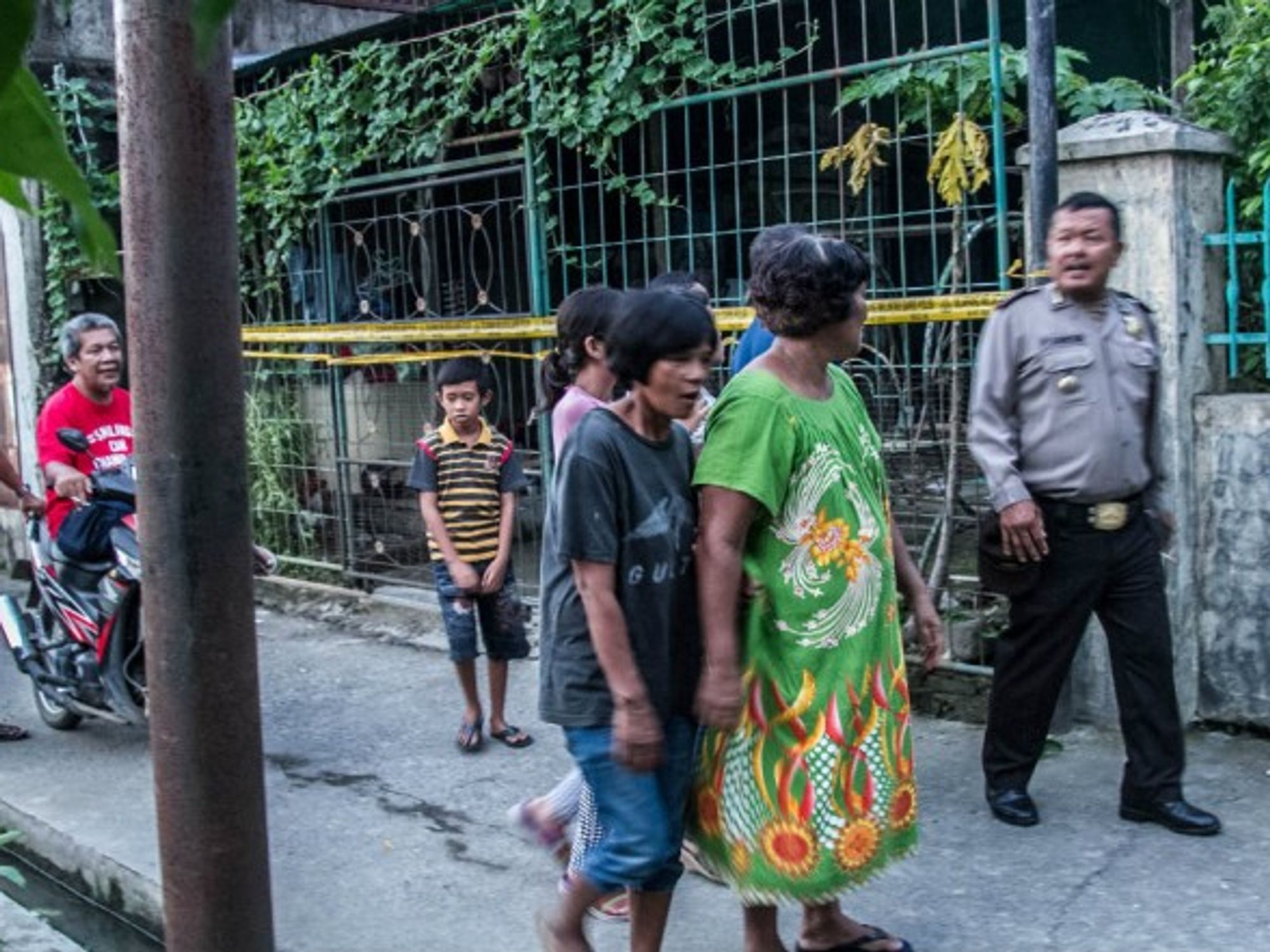 Outside home of suspect in June's terror attack on North Sumatra Police Headquarters
