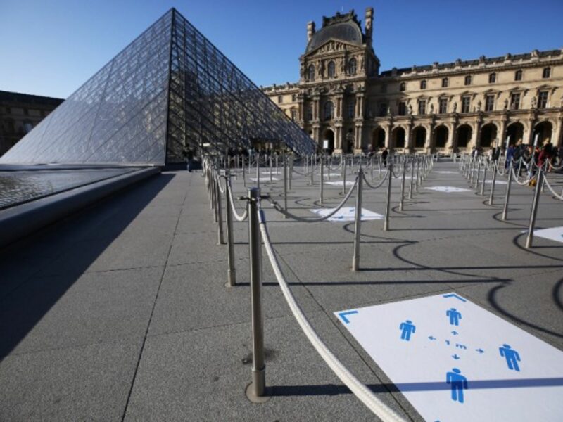 Outside the Louvre Museum in Paris last summer