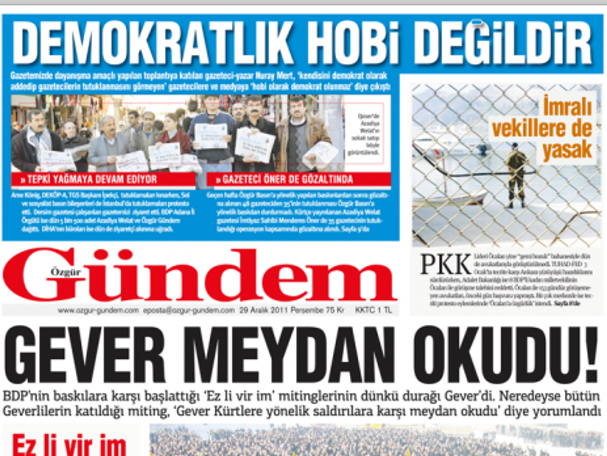 Ozgur Gundem newspaper features its own troubles