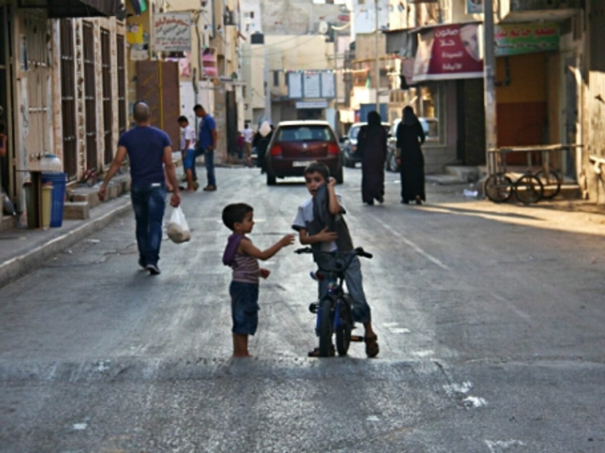 Palestinian children playing in Jenin