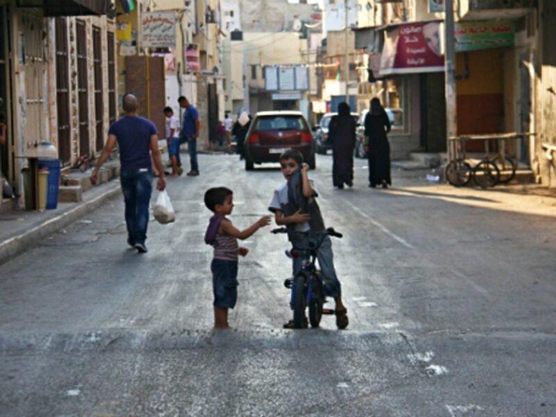 Palestinian children playing in Jenin