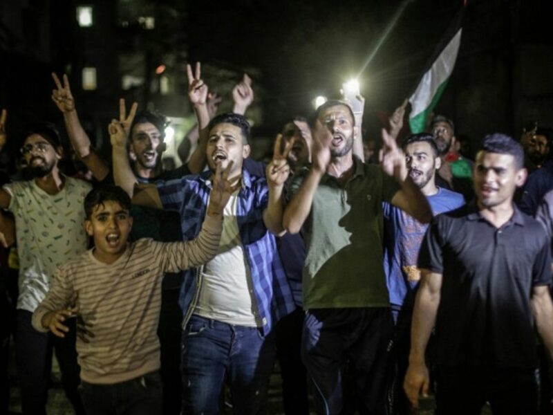 Palestinians celebrate the ceasefire in the streets of Gaza, after 11 days of open warfare with Israel.