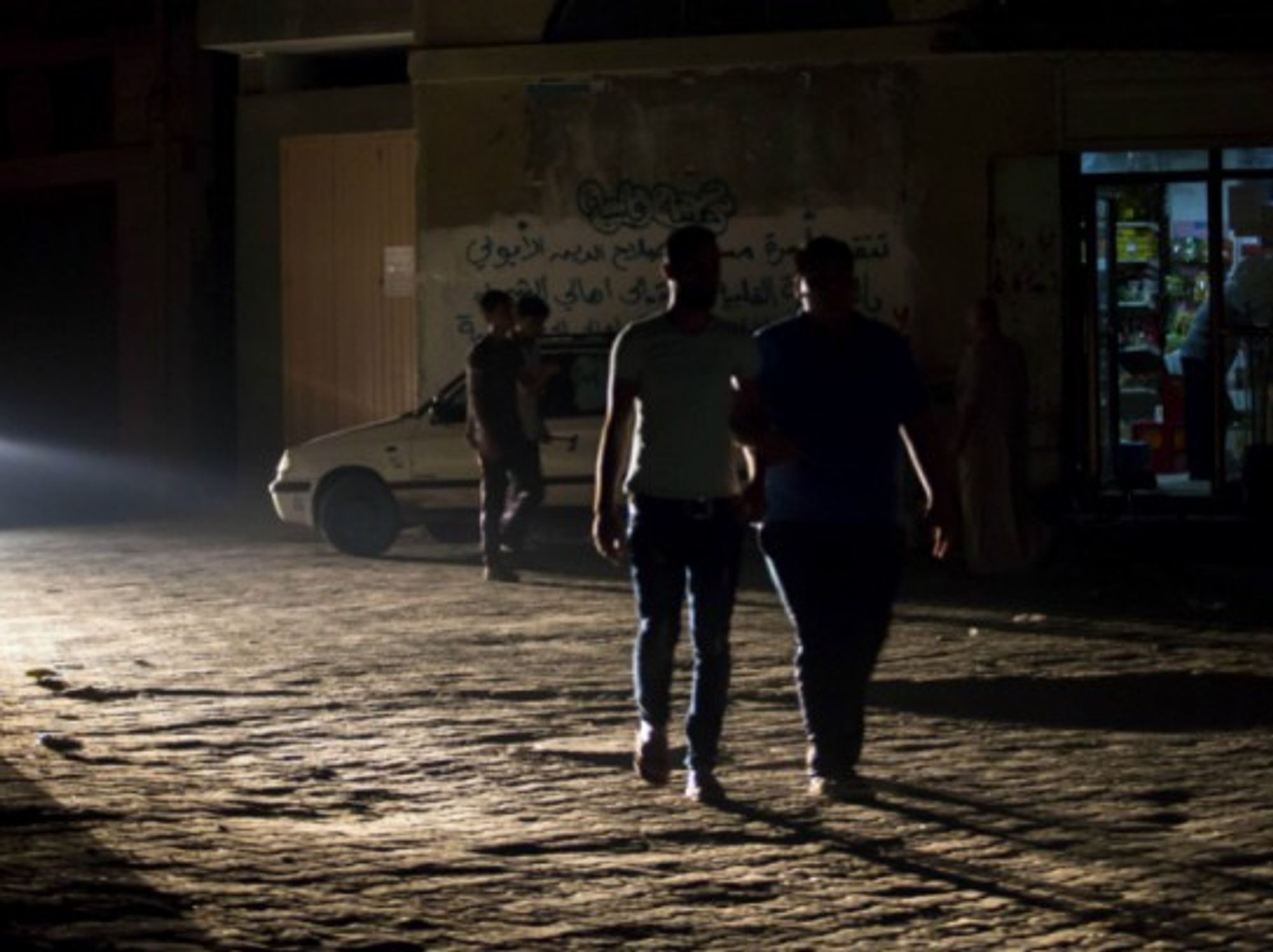 Palestinians in the Jabalia refugee camp in Gaza during a recent power outage.