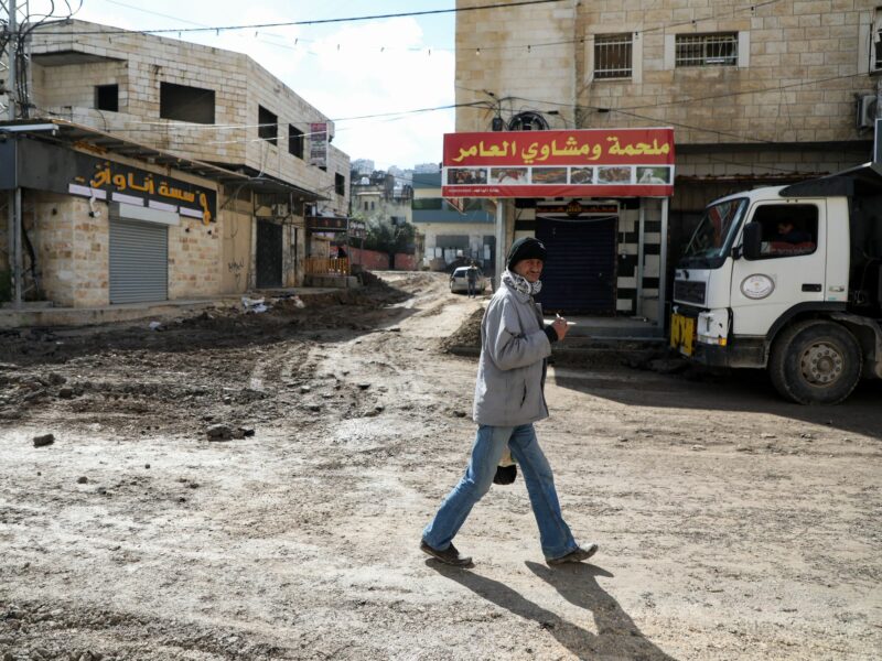 Palestinians in the Jenin refugee camp in the aftermath of an Israeli raid in the camp in the northern West Bank.