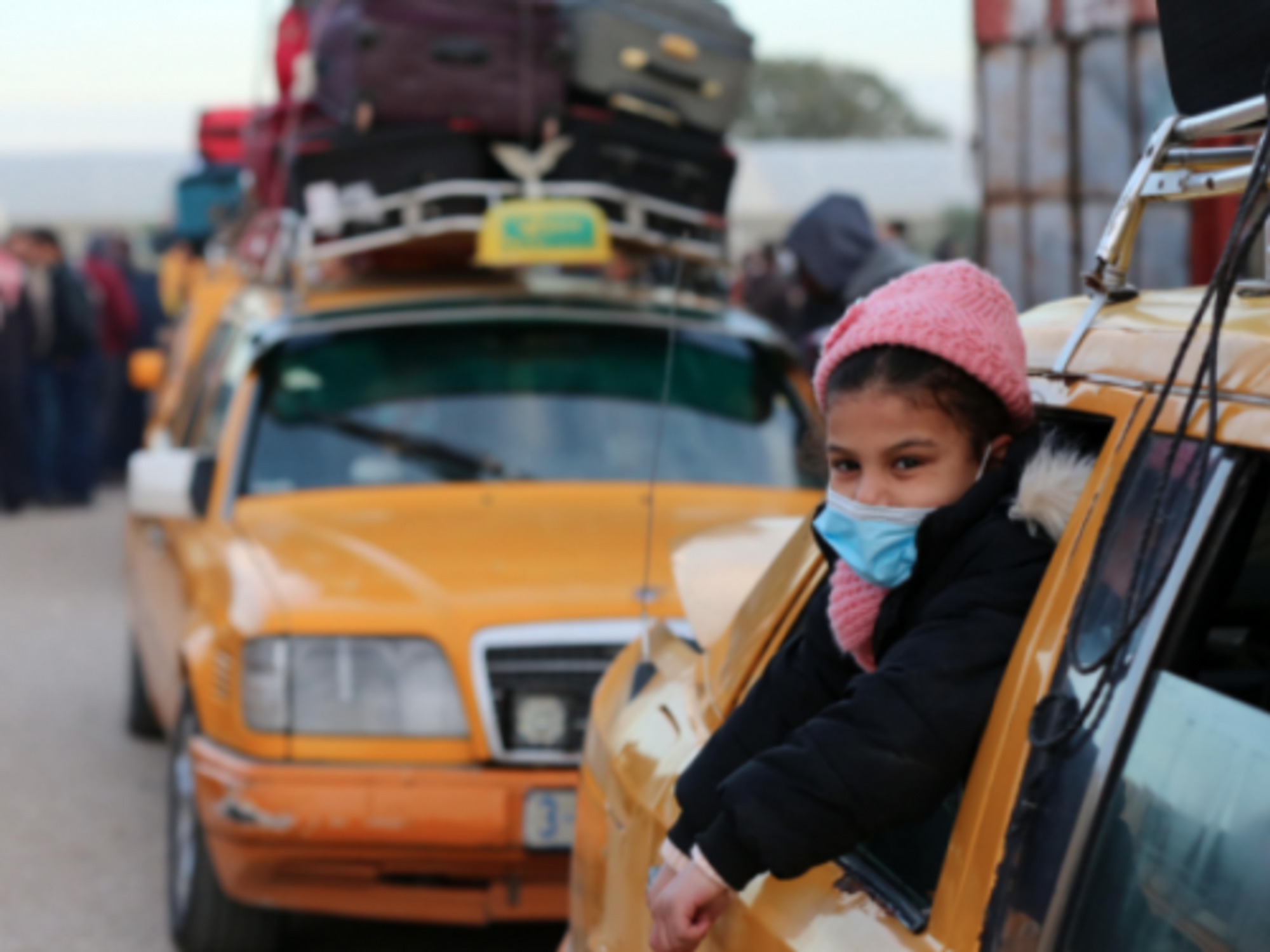 Palestinians waiting at the Rafah border, which reopens today
