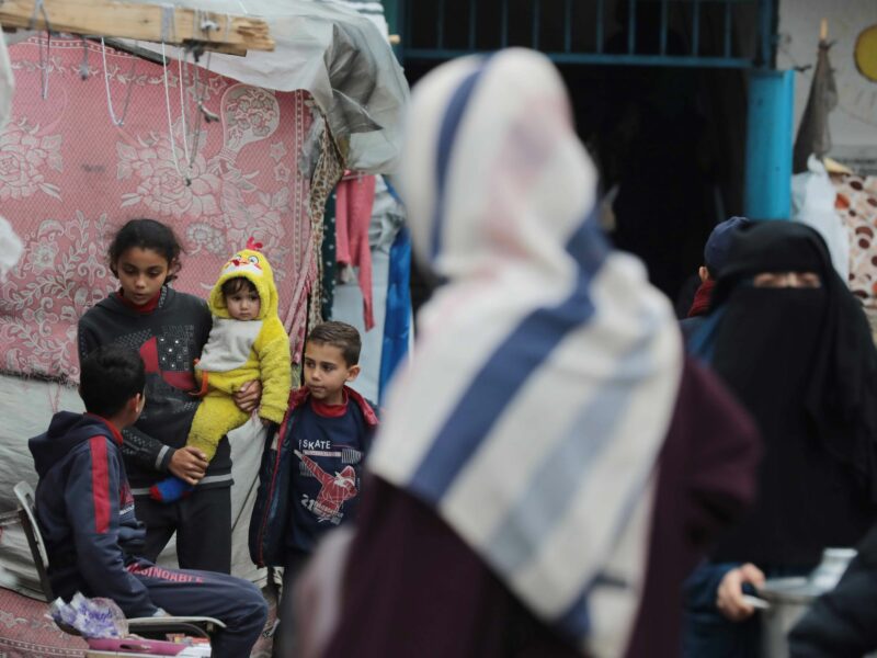 Palestinians who stay in makeshift tents after fleeing their homes for safety struggle with suffer from dire living and health conditions, due to the lack of food and medicine.