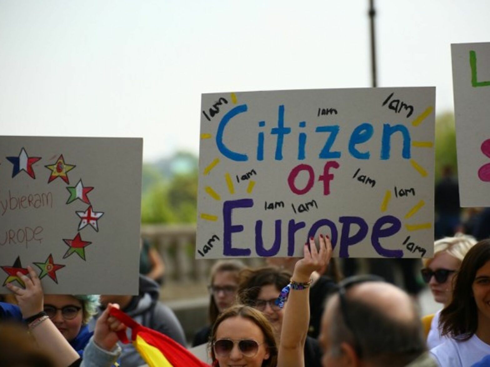 Parade in Warsaw, Poland, by members of the Robert Schuman Foundation