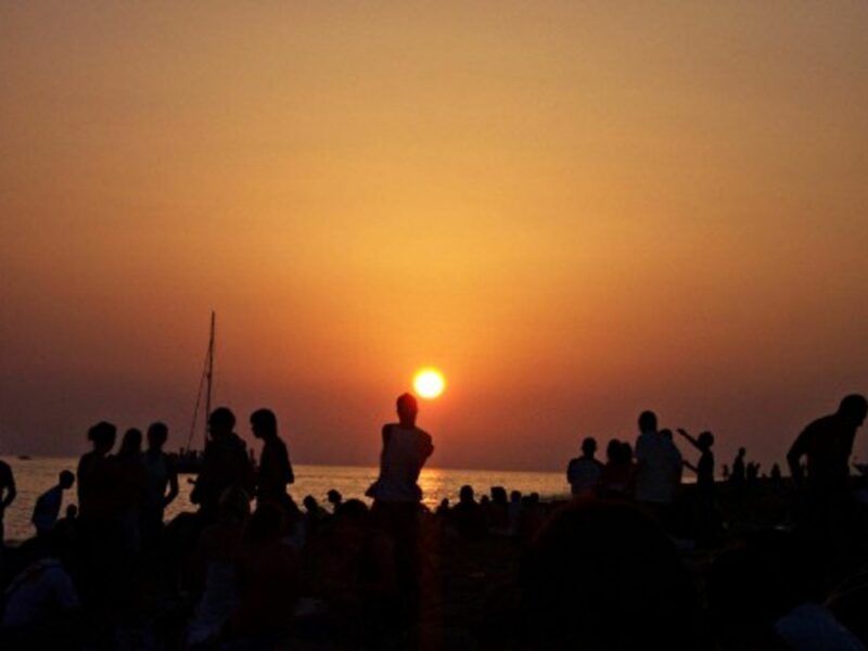 People at the beach in San Antonio, Ibiza.