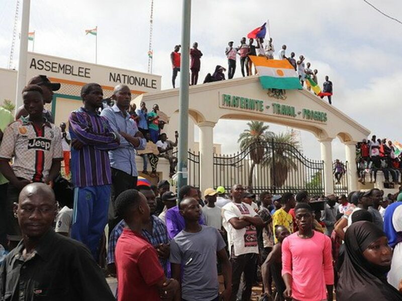 People demonstrating.