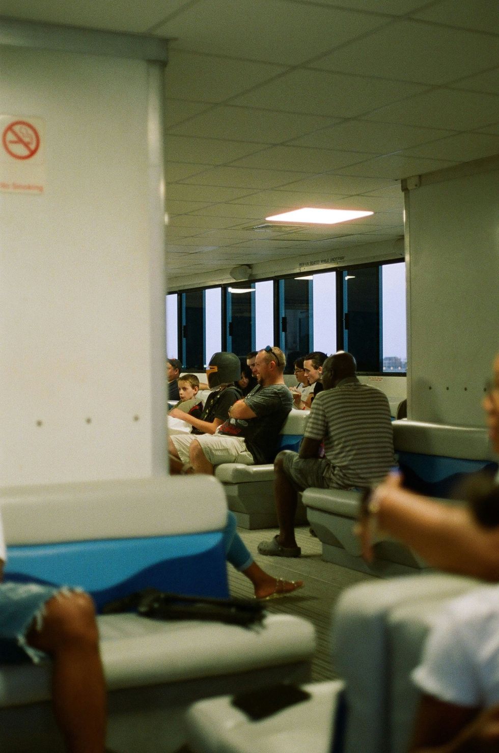 People sit in a waiting room