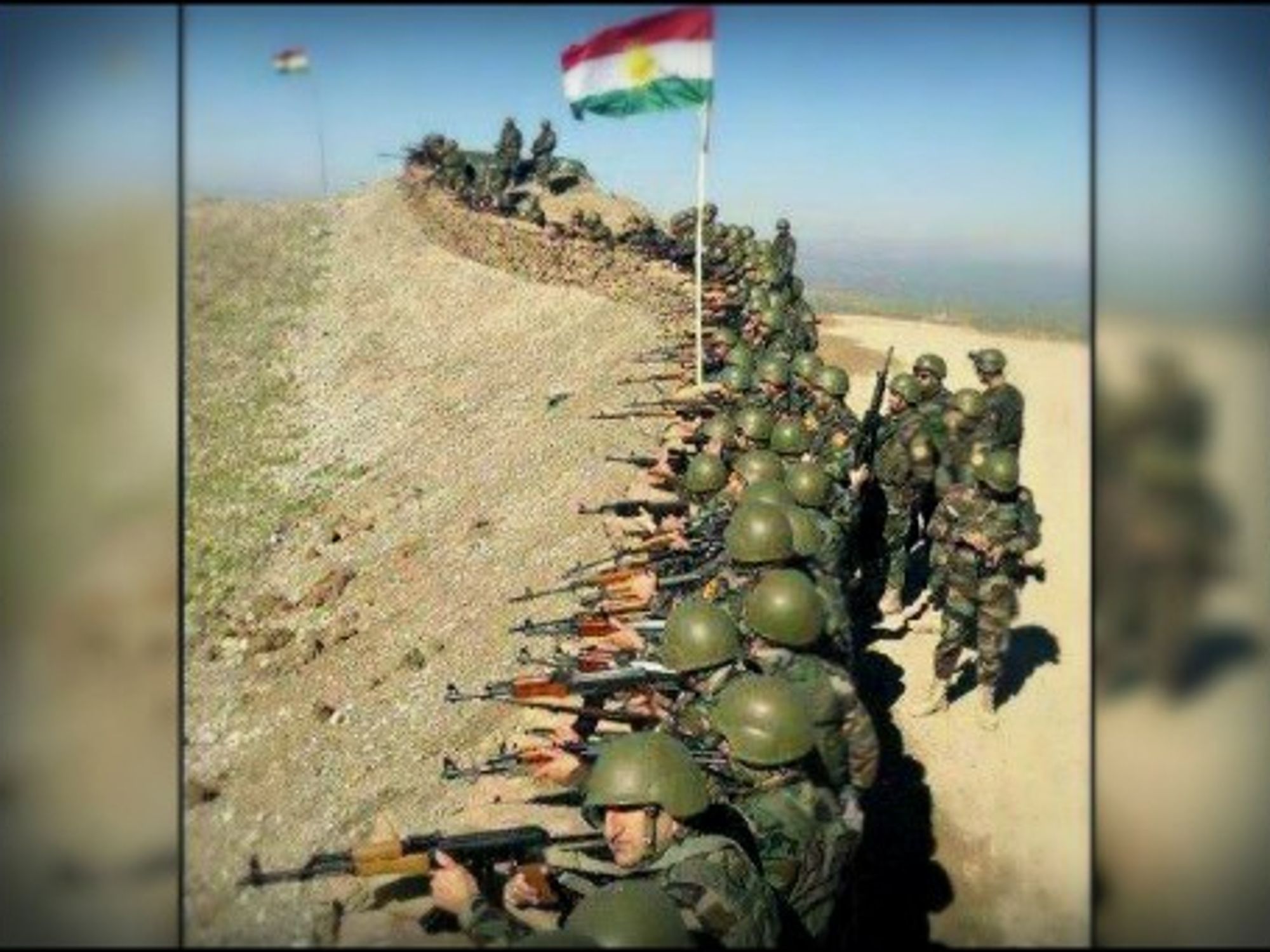Peshmerga fighters defending Kirkuk after the Iraqi army fled.