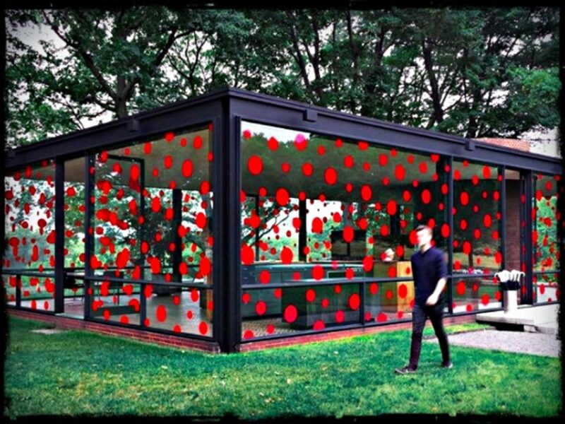 Phillip Johnson Glass House (with Kusama dots)