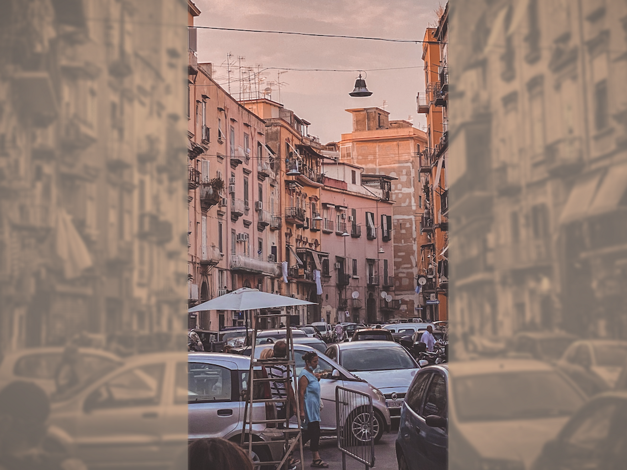 Photo in traffic in Naples, Italy