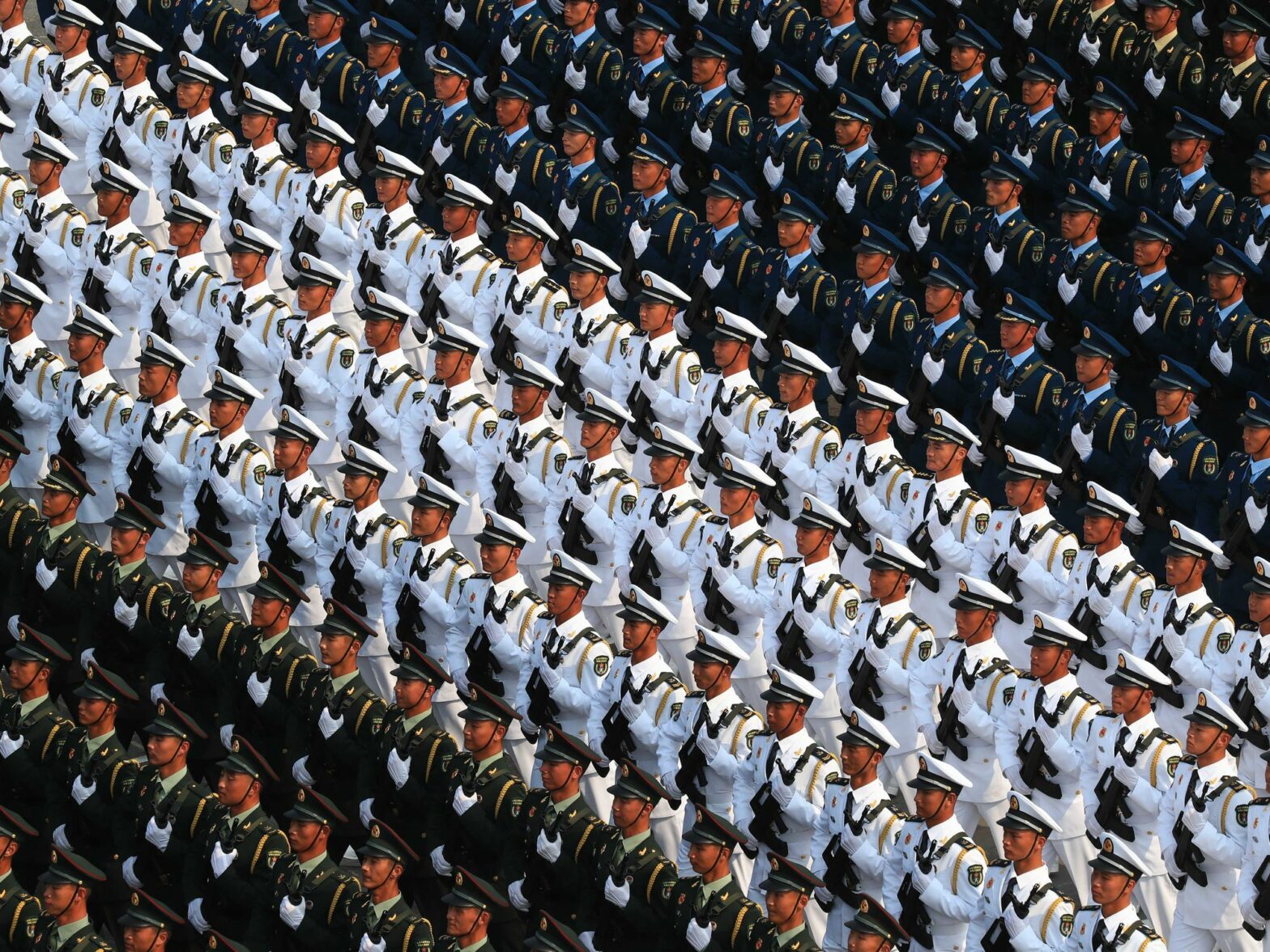 Photo of a 2019 Chinese military parade for the 70th anniversary of the founding of the People's Republic of China