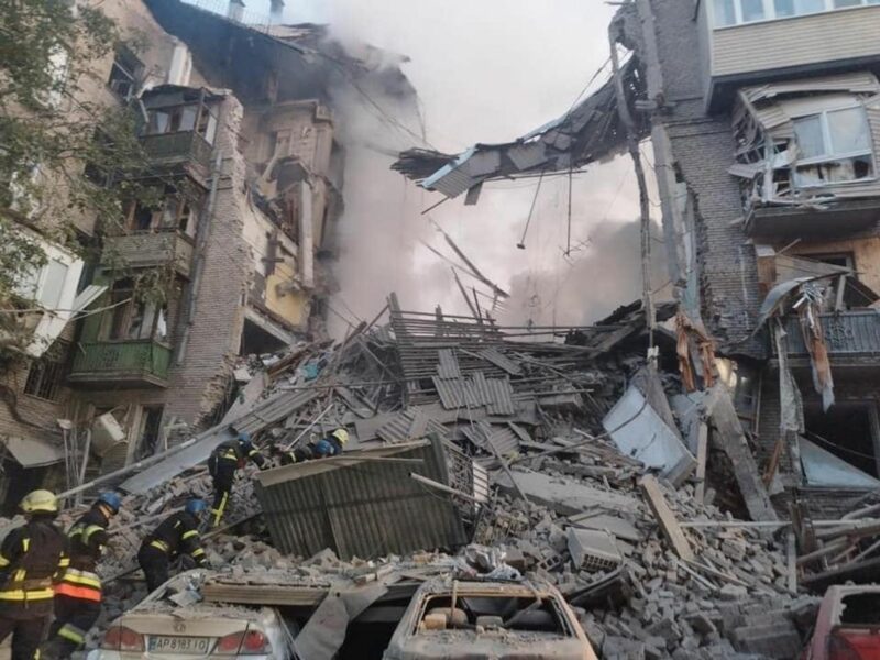 photo of a apartment hit by a russian rocket