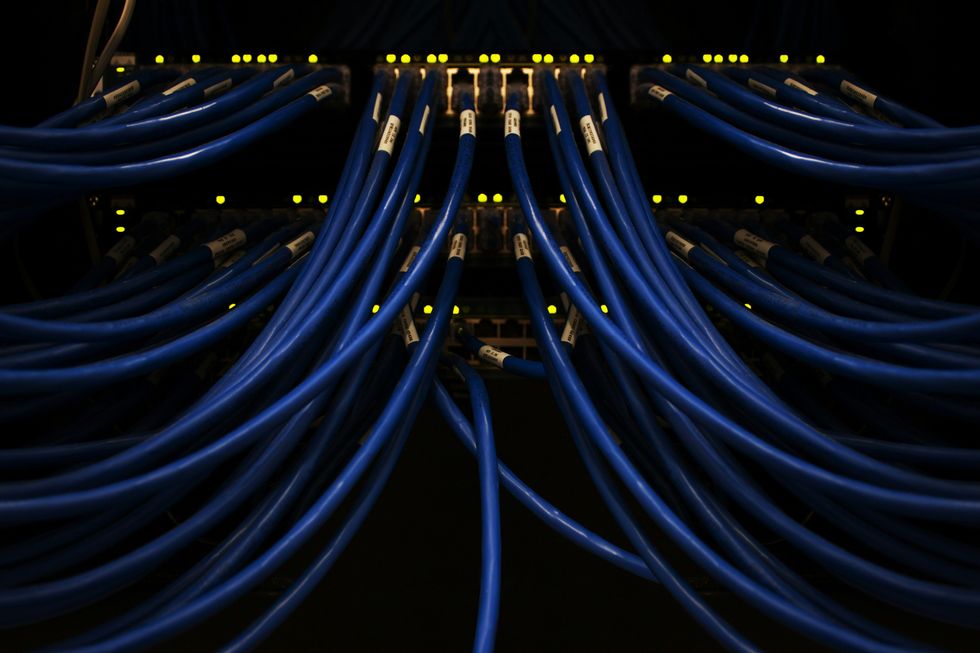 Photo of a bunch of blue wires