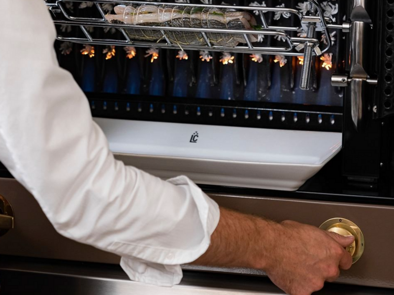 Photo of a chef using a La Cornue oven
