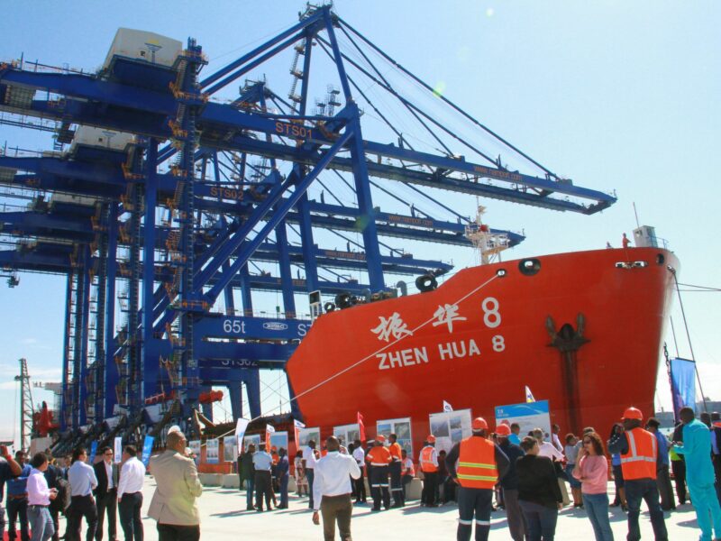 Photo of a Chinese ship in Namibia