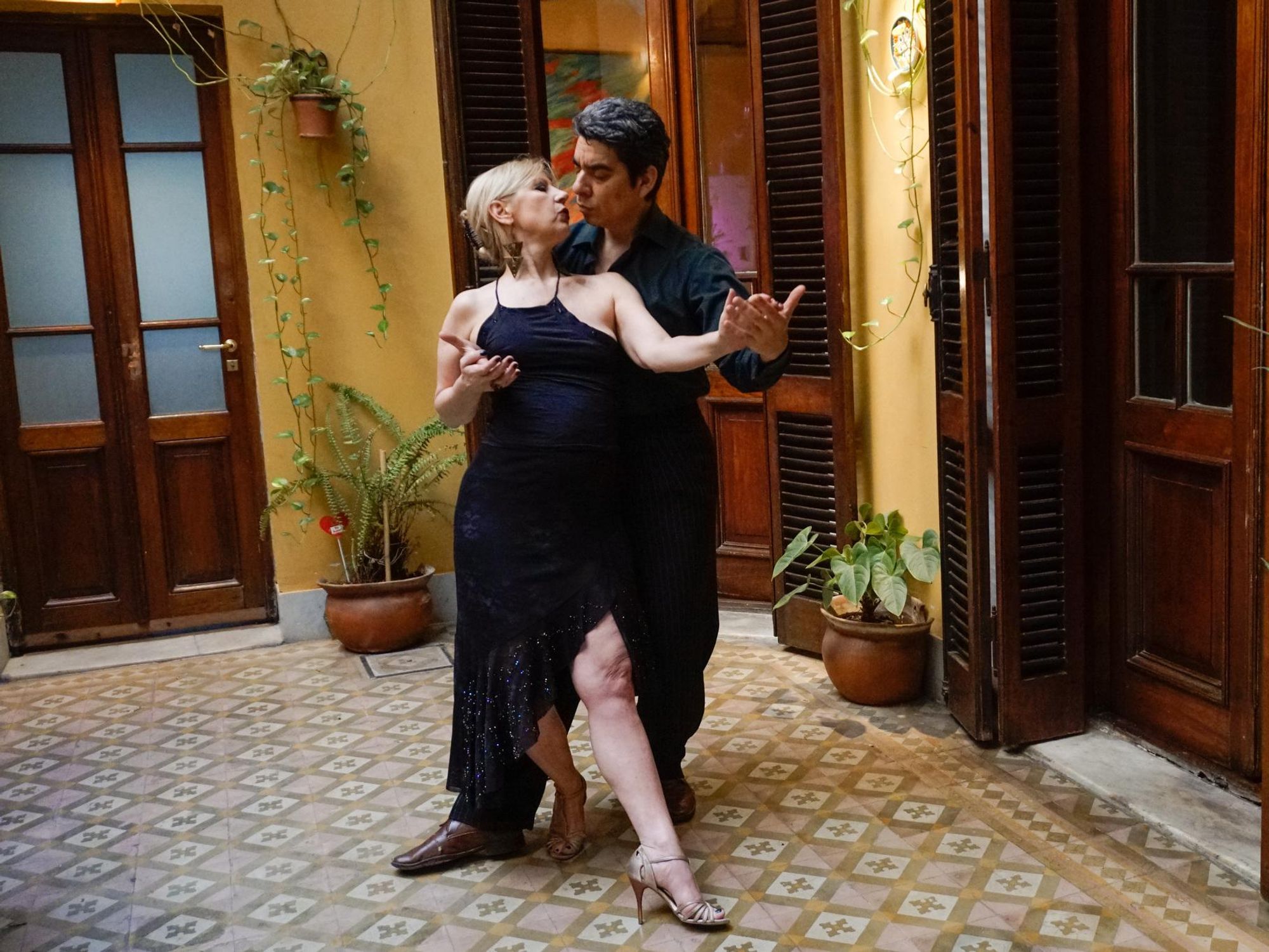 Photo of a couple practicing tango