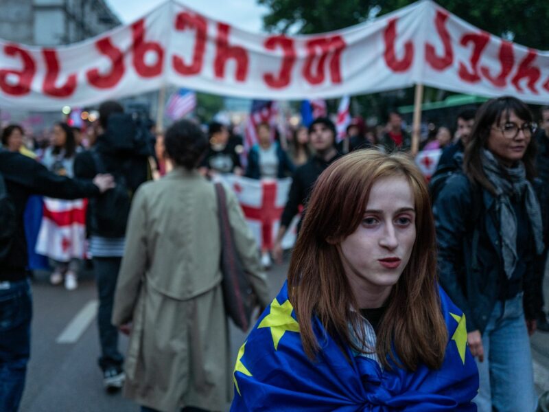 Photo of a demonstration against "foreign influence'' in Tbilisi, Georgia's capital