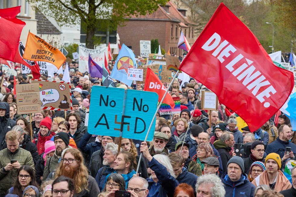 Photo of a demonstration against the AfD in Lower Saxony on April 20