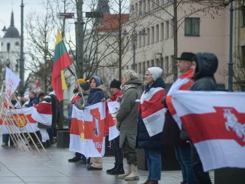 Photo of a demonstration of in support of repressed Belarusians in Vilnius, Lithuania, on Jan. 28