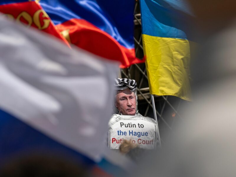 Photo of a doll representing Russian President Vladimir Putin