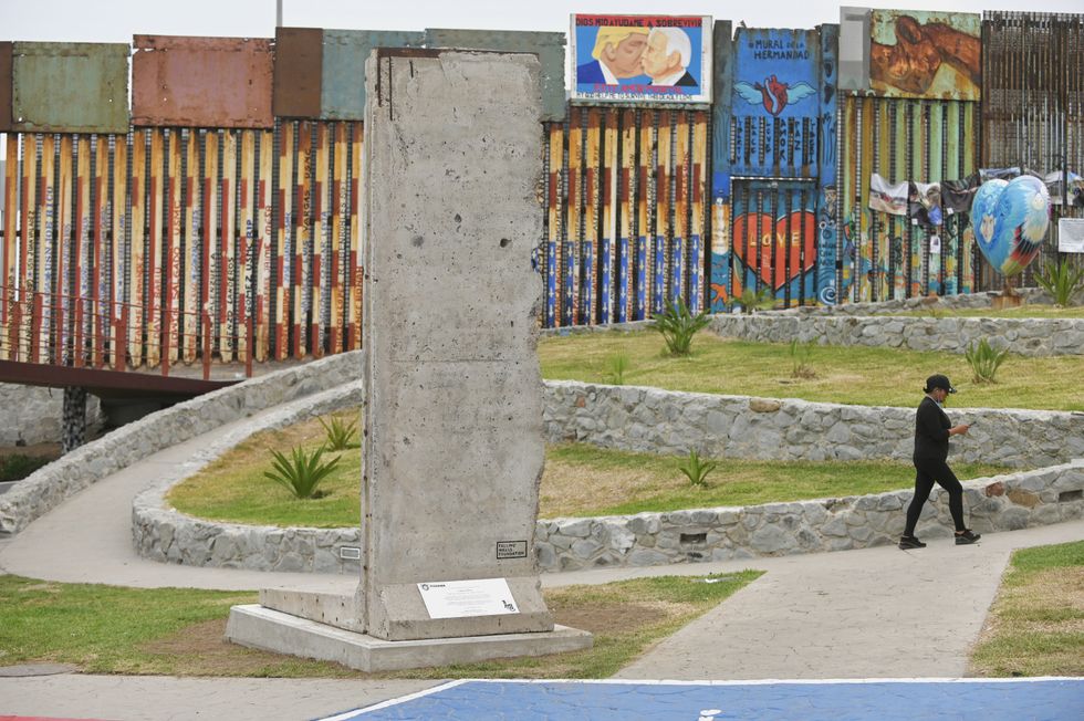 Photo of a fragment of the Berlin Wall In Tijuana, near the Mexico/U.S. border