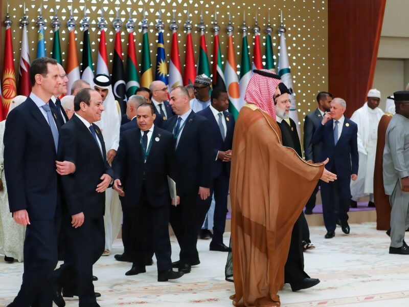 Photo of a gathering of Arab world leaders in Riyadh, Saudi Arabia on November 11, 2023.
