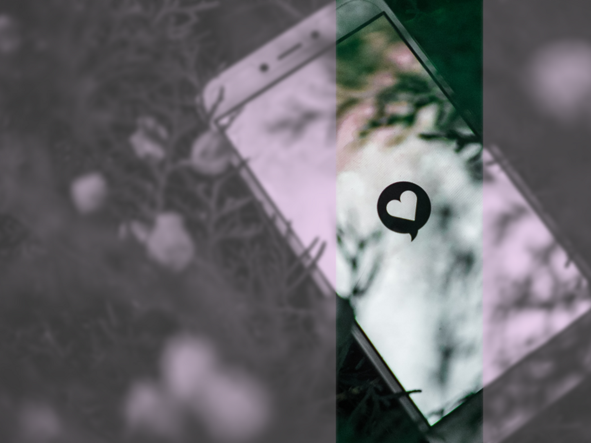Photo of a heart icon on a smartphone