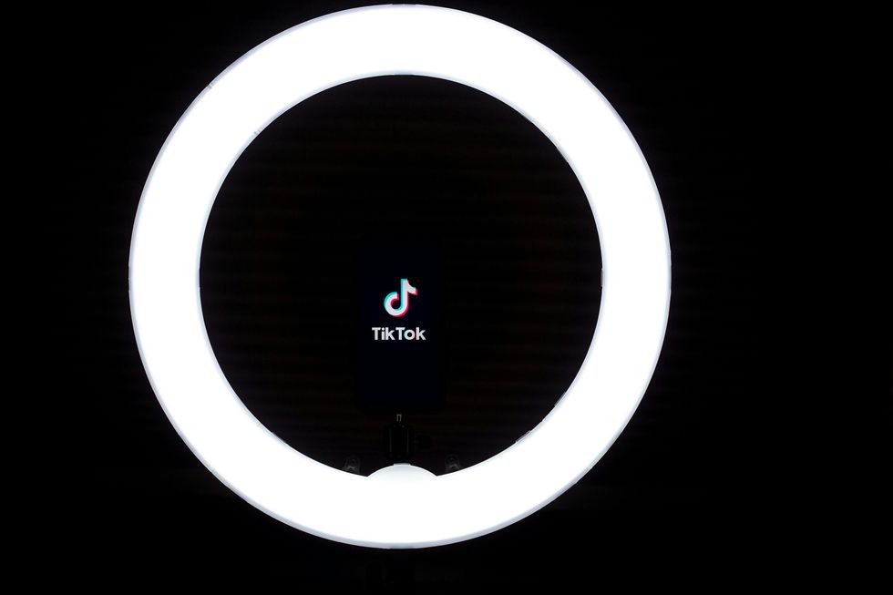 Photo of a light ring with the TikTok icon in the center