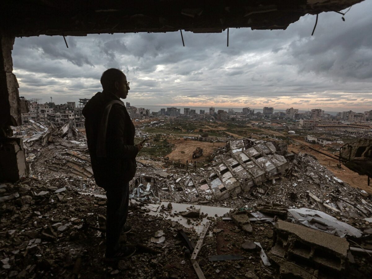 Photo of a man overlooking Gaza