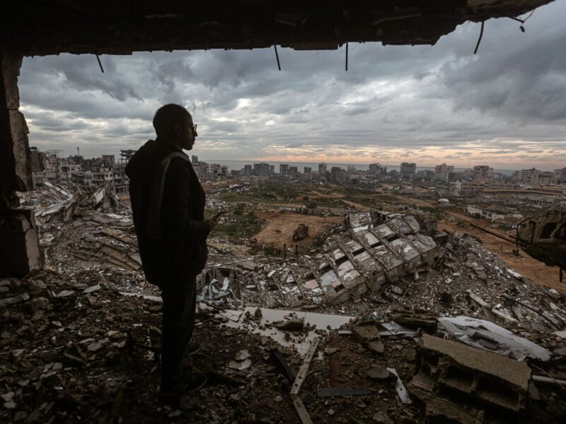 Photo of a man overlooking Gaza