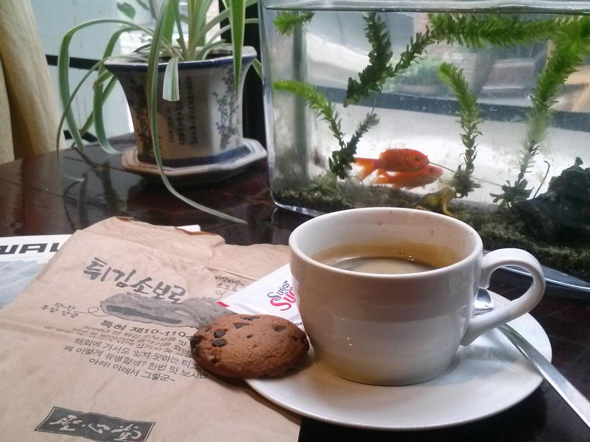 photo of a newspaper and cup of coffee