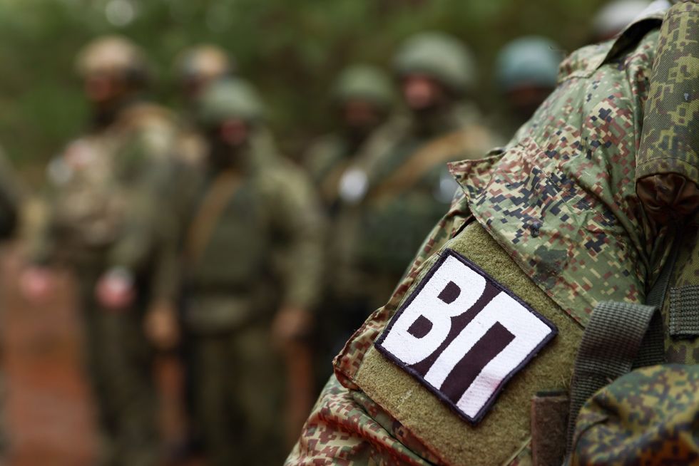 Photo of a patch on a Russian serviceman's uniform