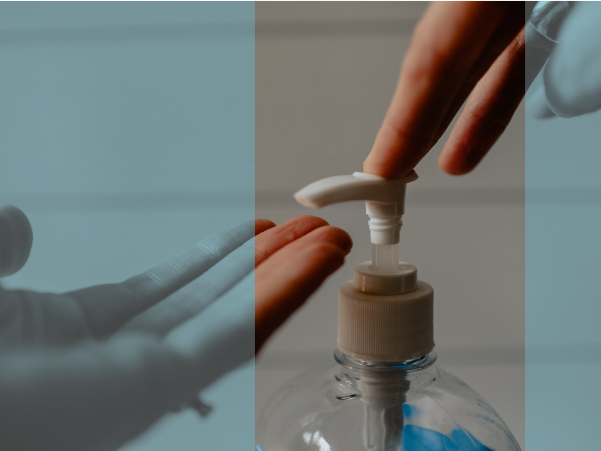 Photo of a person using sanitizer