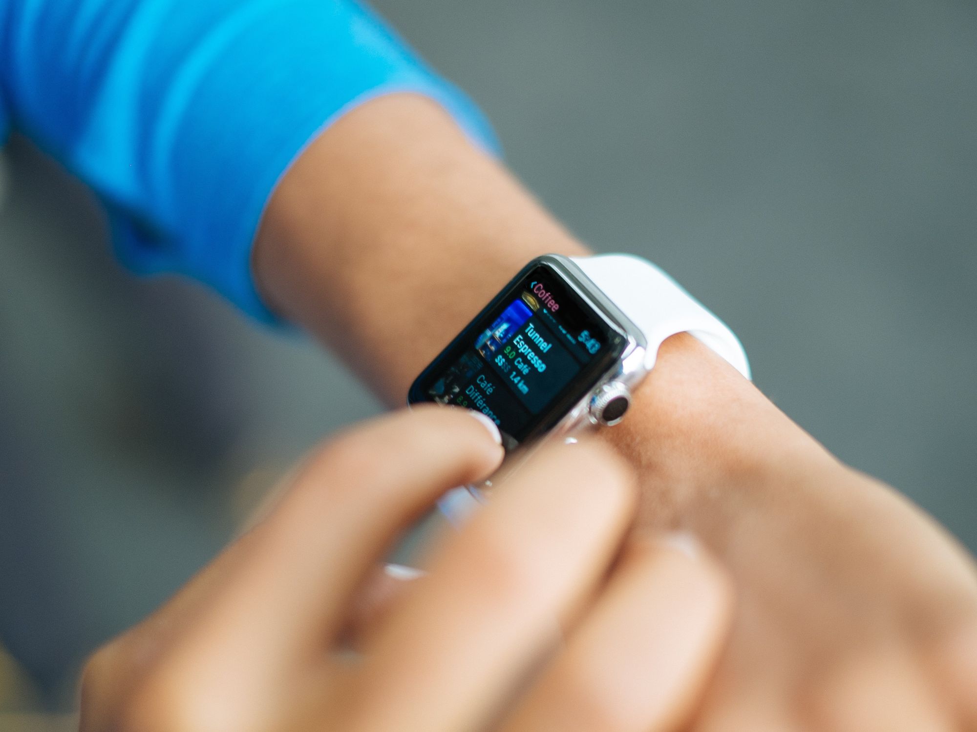 Photo of a person wearing a smart watch